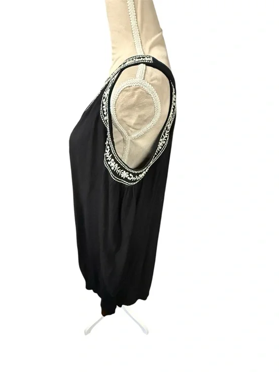 Time and Tru Black Cold-Shoulder Embellished Mini Dress - Picture 6 of 8